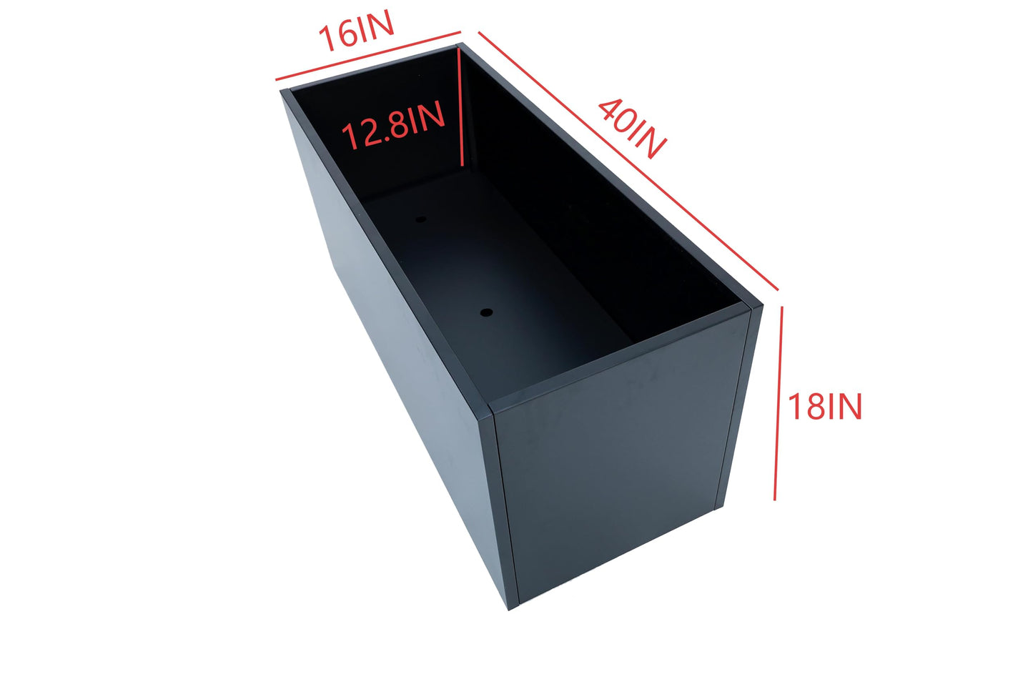 MinCHI257 40" L x 16" W x 18" H Metal Large Rectangular Planter - Long Planter Box for Outdoor Patio/Porch Planter Boxes Outdoor Modern Design for Plants, Flowers, Garden,Spliced Flower Pot (Black)
