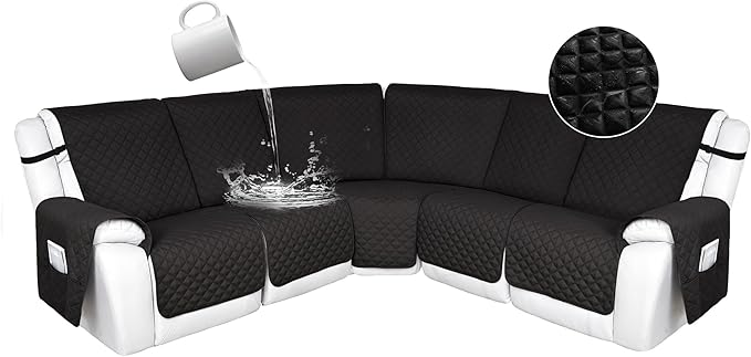 HDCAXKJ 100% Waterproof Reclining Sectional Couch Covers L Shape Recliner Sofa
