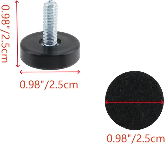 KUMGROT 1/4 Inch Furniture Leg Risers, Table Leg ExtendersWith Black Felt Pads