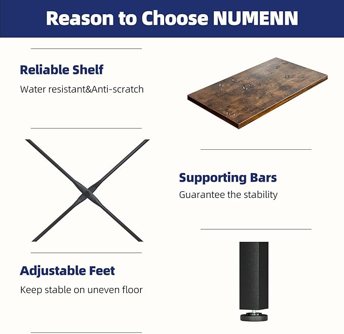 NUMENN Triple 5 Tier Bookshelf, Wide Book Shelf
