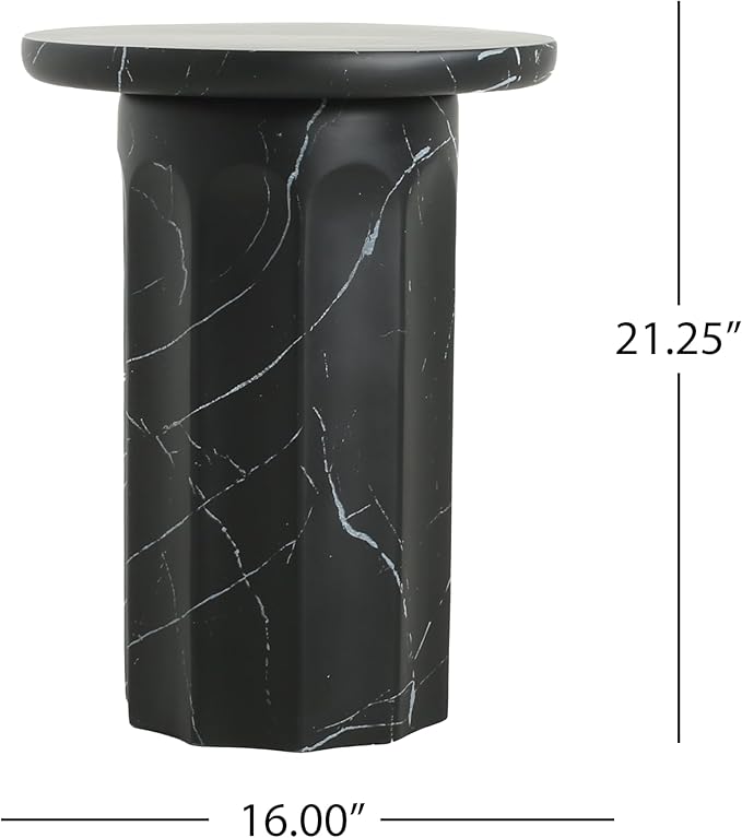 Christopher Knight Home Mervynt Outdoor Side Table, Lightweight Concrete Patio