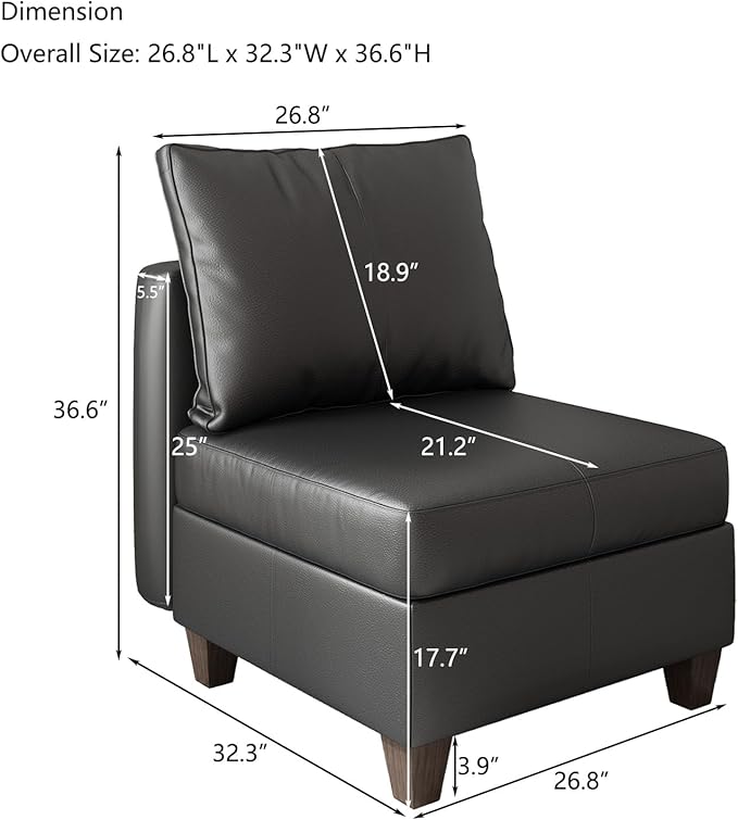 EASE MOOSE Middle Module Seat for Modular Sofa Armless Chair Customizable