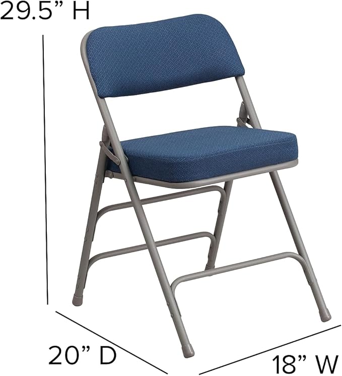 Flash Furniture 4 Pack HERCULES Series Premium Curved Triple Braced & Double