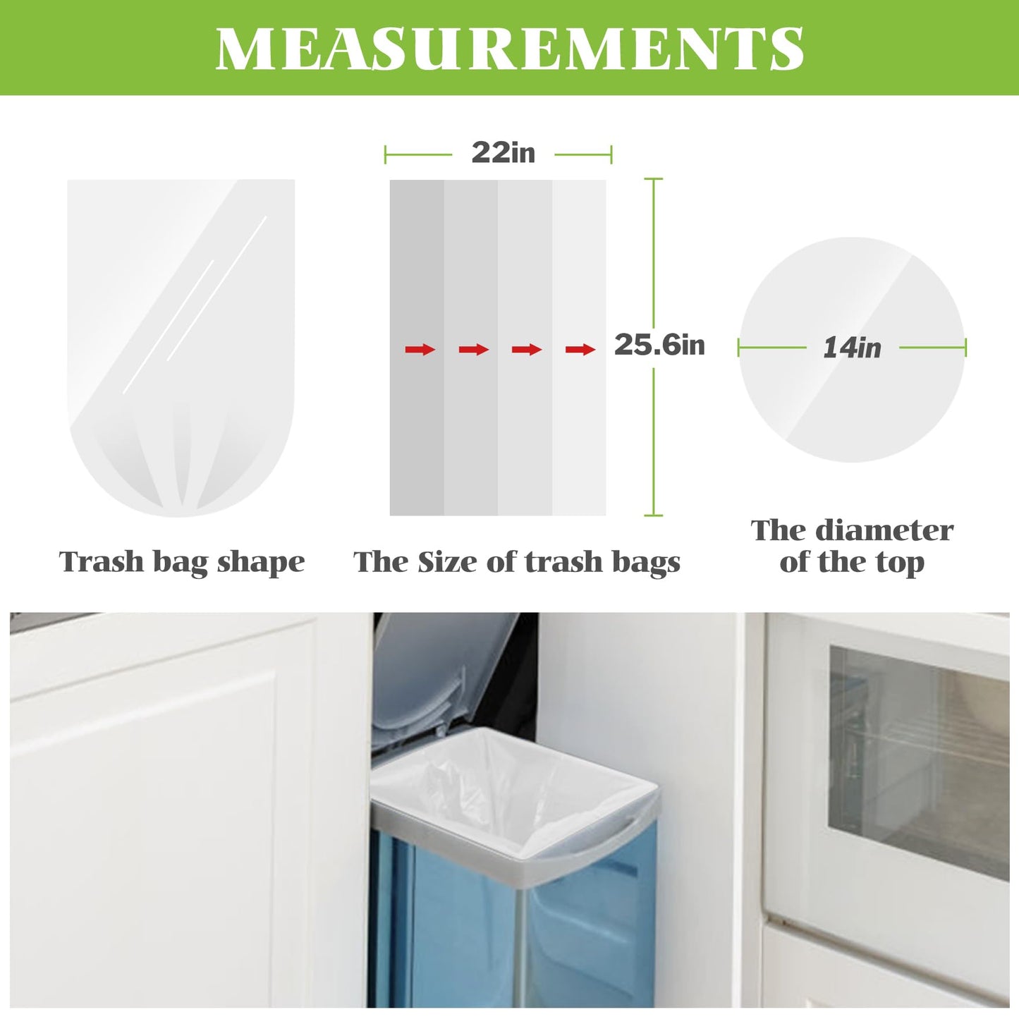 8 Gallon 330 Counts Unscented Medium Trash Bags,Fit 7,8,9,10 Gal Garbage Bags by Teivio, 30 Liter Thick Bathroom Can Bin Liners,Plastic Bags for Home Office Kitchen, Clear