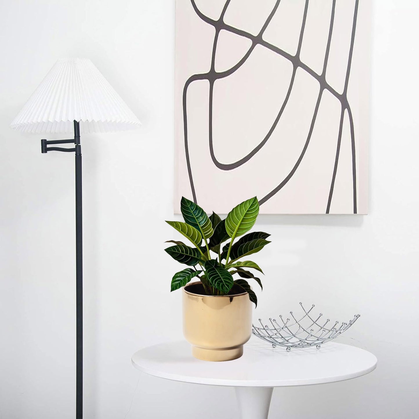 LB Gold Ceramic Planters for Indoor Plants, Succulent Plant Pots Ceramic Flower Pots, Modern Plant Pot for Living Room Office Home Decor, Round Flower Pot of 4.3 Inch(Plant Not Included)