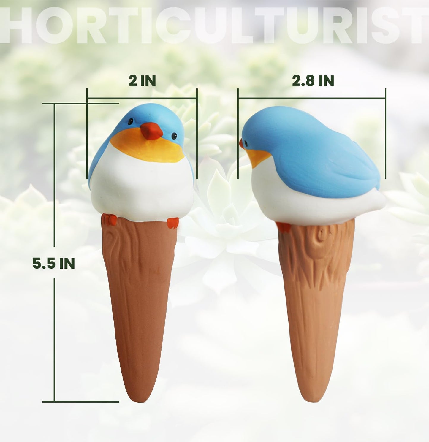 YFDB Bird Shaped Plant Watering Globes(Bule 4ps) Plants Suitable for Indoor and Outdoor Use Should be Kept Constantly Moist. The Interesting Shape Makes The Garden More Interesting and Beautiful.