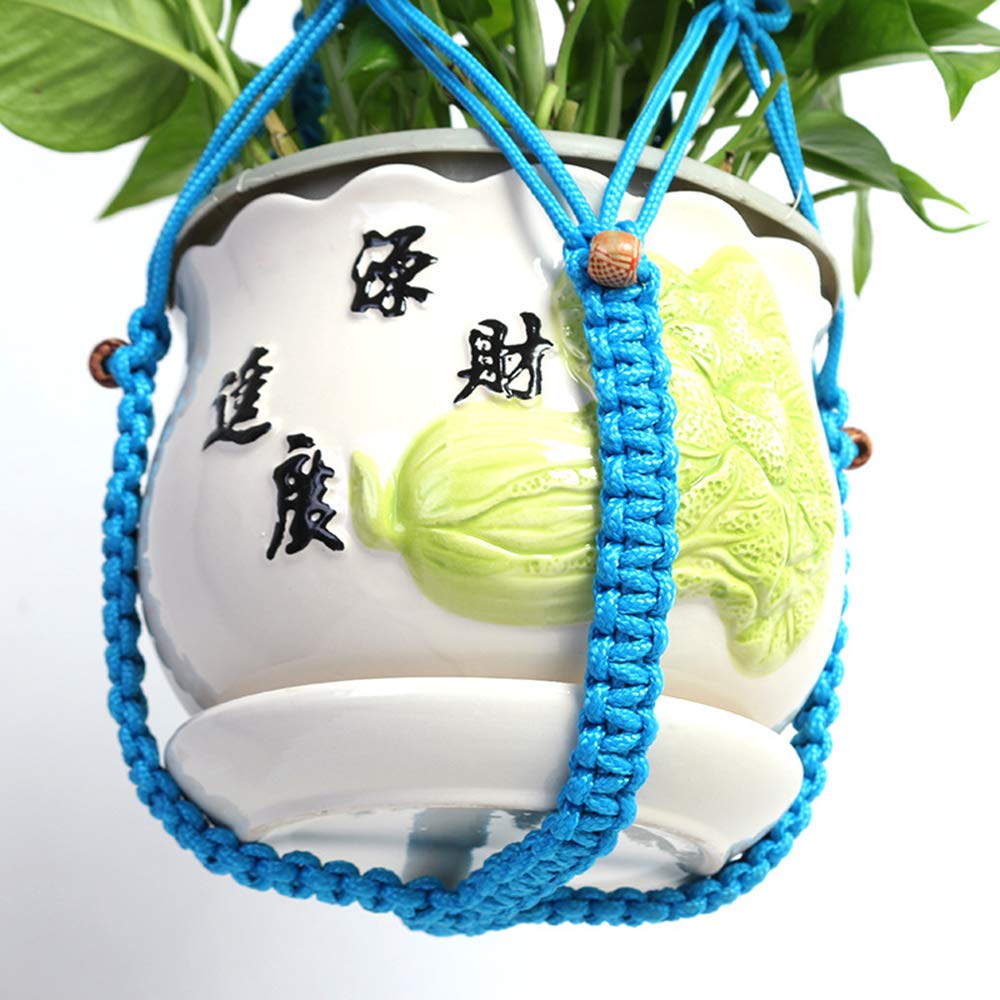 Vpang 2 Pack Macrame Plant Hanger, Outdoor Indoor Hanging Planter Basket Flower Pot Holder Nylon Rope Home Decor 41 Inch (Black)