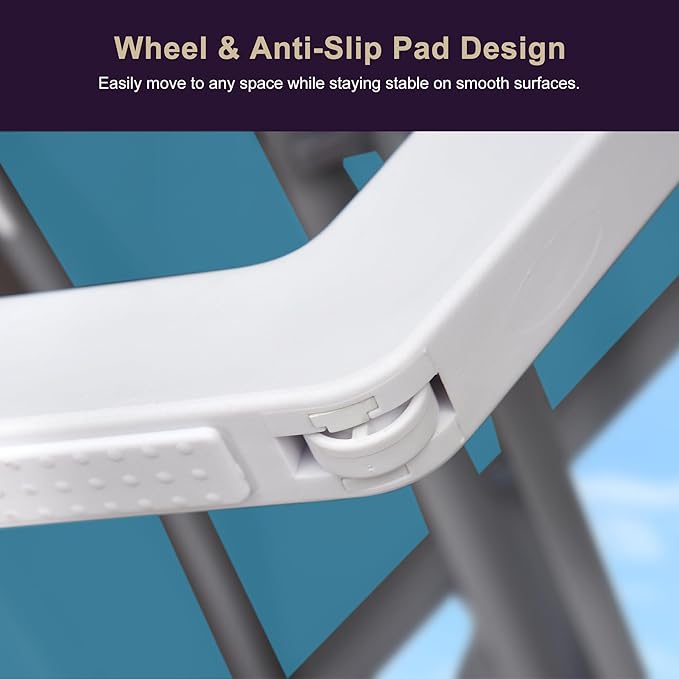 PURPLE LEAF Patio Chaise Lounge Chair Set of 3 Outside Aluminum Plastic