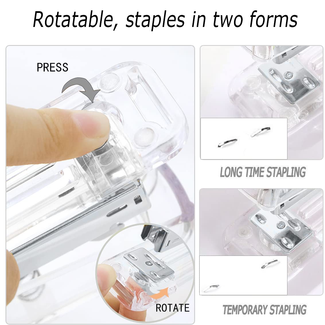 Office Desk Accessories, Acrylic Stapler, Staple Remover, Tape Holder, Pen Holder, Ballpoint Pen, Scissor, Binder Clips, 1000pcs Staples, Phone Holder, Ruler, Transparent Glue and 300 Notes