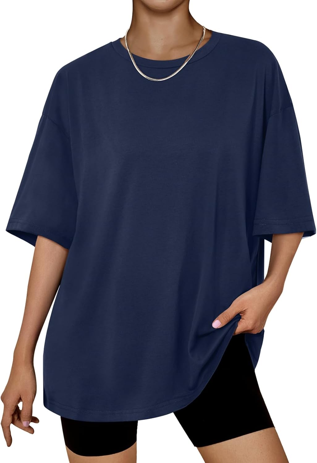 Trendy Queen Womens Oversized Summer T Shirts Plus Size Batwing Cute Casual Tops Short Sleeves Fashion Workout Clothes