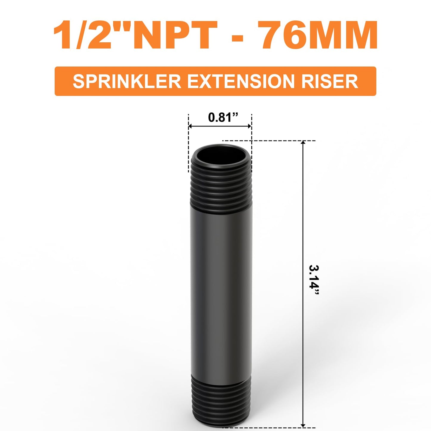 GASHER 12Pcs 1/2 Inch MNPT PVC Male Pipe Thread Sprinkler Head Pipe Riser Extension for Lawn Irrigation System, Length 3 Inch