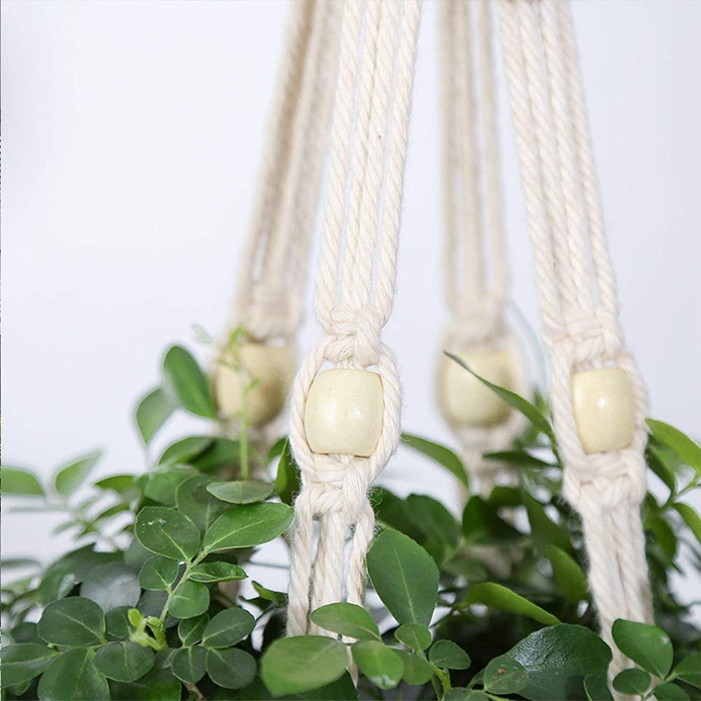 ELANE 2PCS 3-Tier 70" Macrame Plant Hangers Basket Plant Hanger Indoor Outdoor Hanging Plant Holder for Stand Flower Pots Decorations