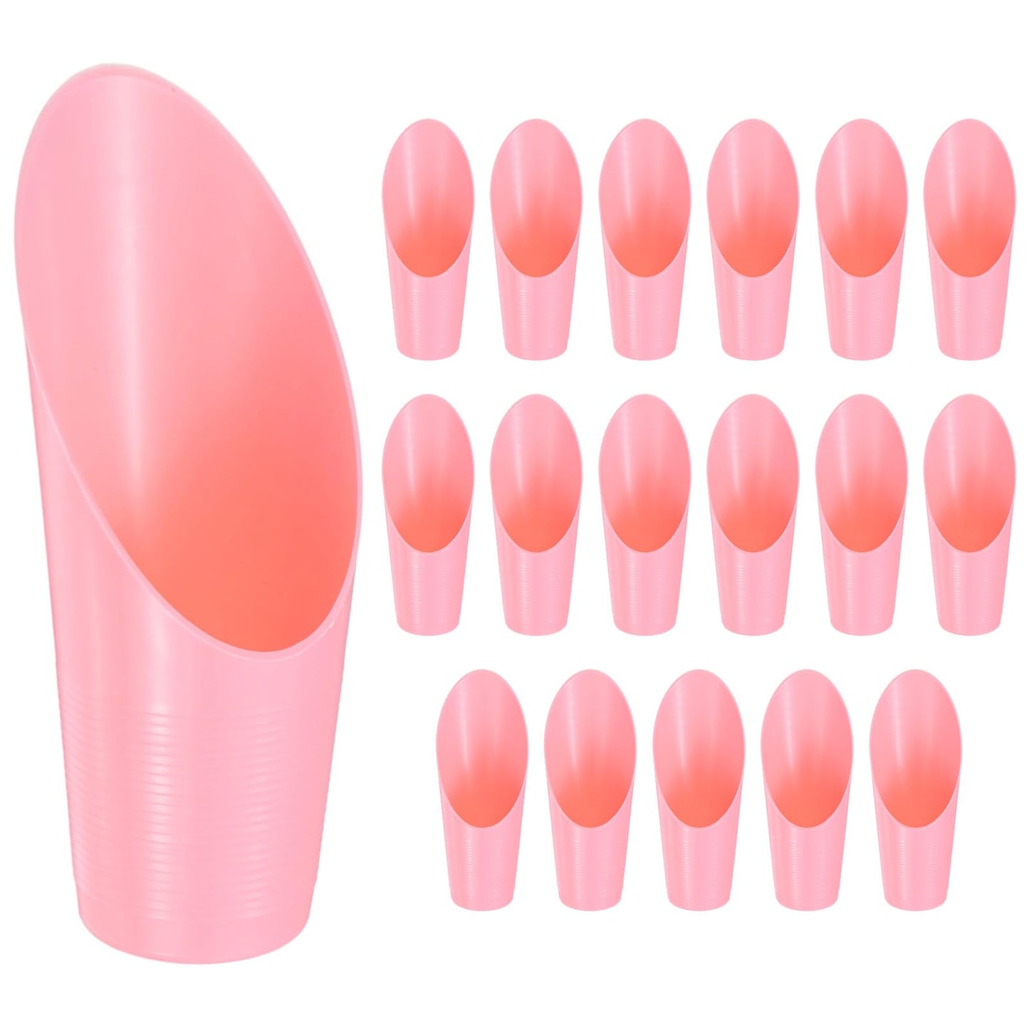 M METERXITY 18-Pack Bonsai Soil Scoops, Plastic Garden Soil Scoops Bucket Shovel Potting Scoopers for Transplanting/Flower Planting/Plant Succulent, Colorful Small Gardening Tools [Pink]
