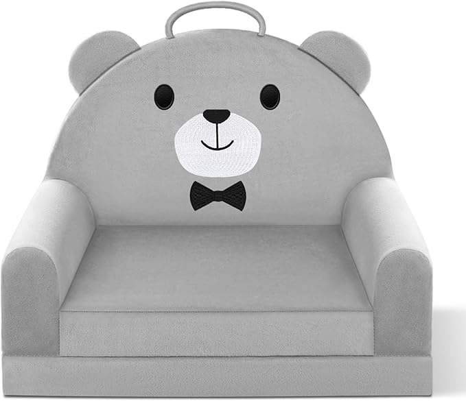 Kids Sofa Bed with Removable Washable Cover & Magic-Tape Backrest – Foldable