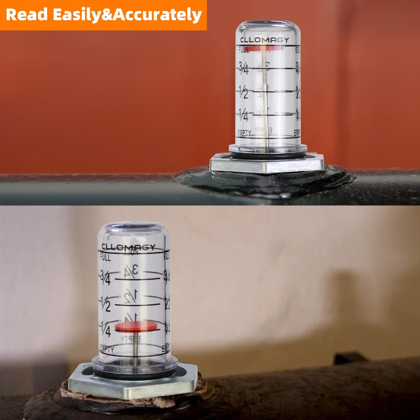 Oil Tank Gauge Fuel Oil Tank Level Gauge,Float Level Measure Compatible with Scully Signal Corp's Scul-Tel & for Intelli-Tank (Vertical) Depth from 42" to 44" Diameter,1-1/2" and 2" Male NPT Thread