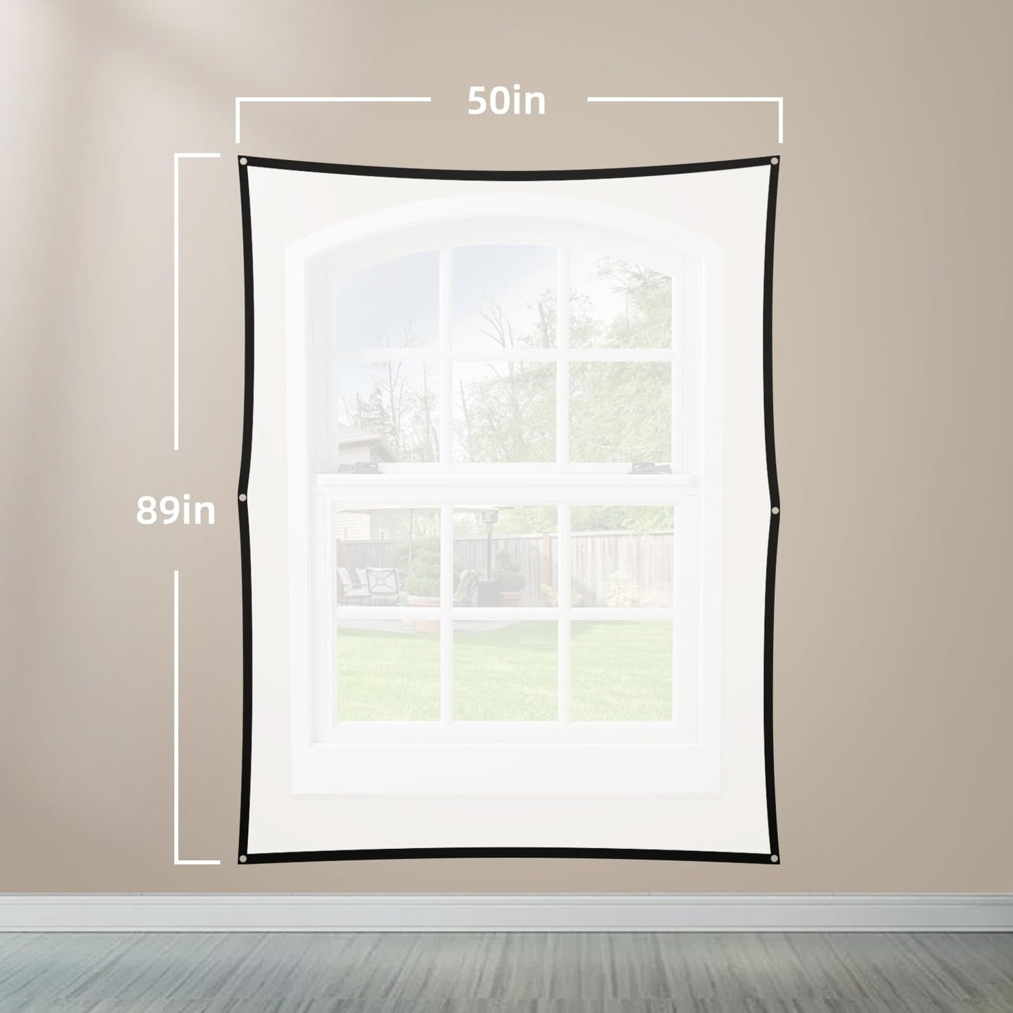 50" x 89" Holographic Rear Projection Screen, with Mounting Foldable and Portable Anti Crease Indoor Projection Double Sided Video Projector Screen, for Projecting Halloween Videos, Film Night