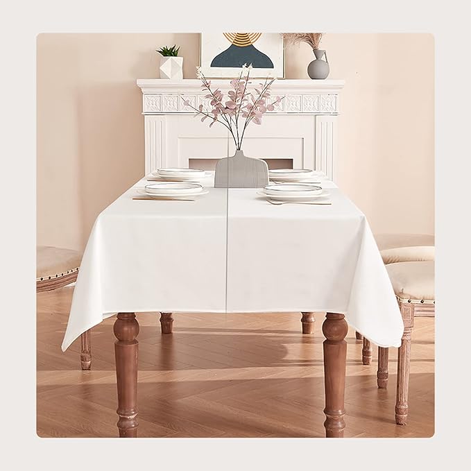 BALCONY & FALCON Rectangle Table Cloth Waterproof Tablecloth Fuzzy Linen and