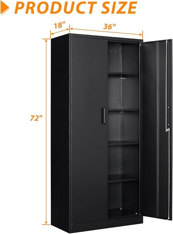 72" Tall Metal Storage Locking Cabinet
