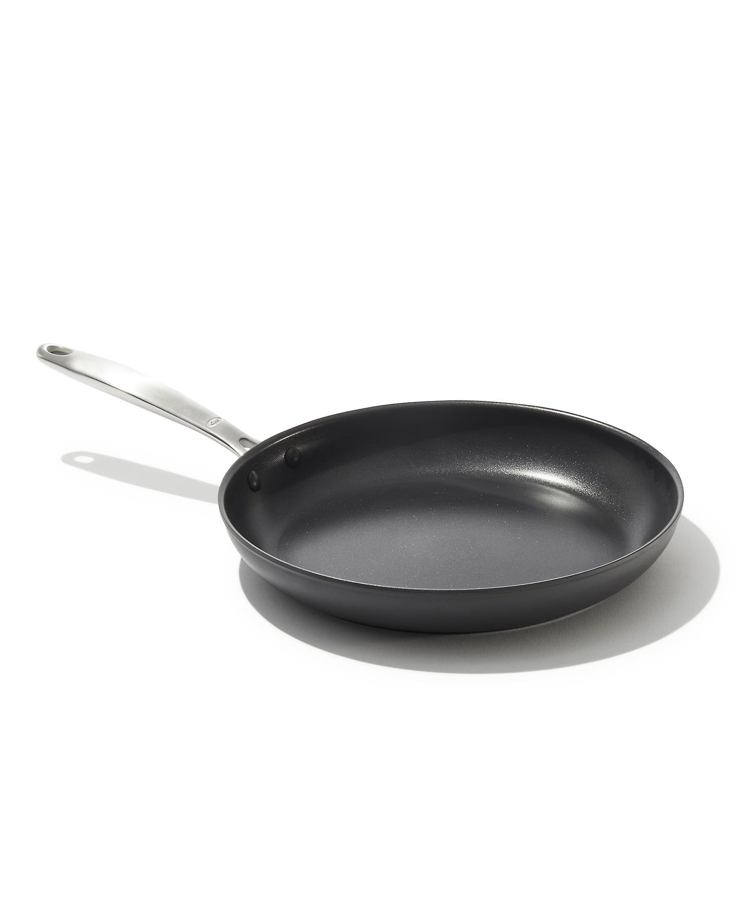 OXO Enhanced 10" Frying Pan Skillet, PFAS-Free Ceramic Nonstick, Durable Hard Anodized Cookware, Scratch Resistant, Stainless Steel Handle, Good Grips, Dishwasher Safe, Oven safe, Black