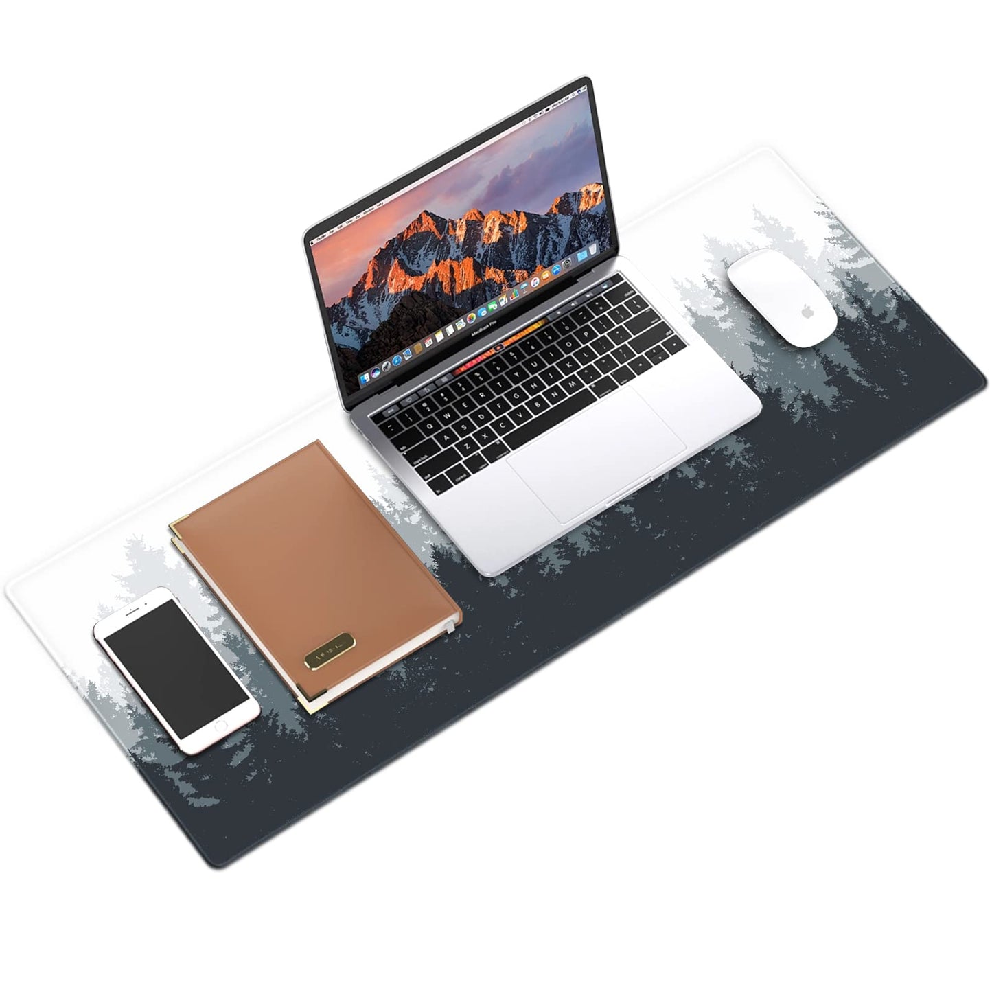 Galdas Gaming Mouse Mat Forest Background Pattern XXL XL Large Mouse Mat Long Extended Mouse Pad Desk Mat Non-Slip Rubber Mice Pads Stitched Edges Thin Pad (31.5 x 11.8 x 0.12 Inches) Tree