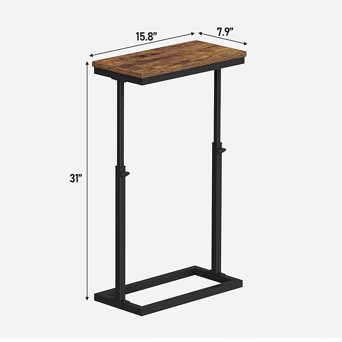 TUTOTAK End Table, Side Table, Tall Couch Table, Sofa Table, Living Room