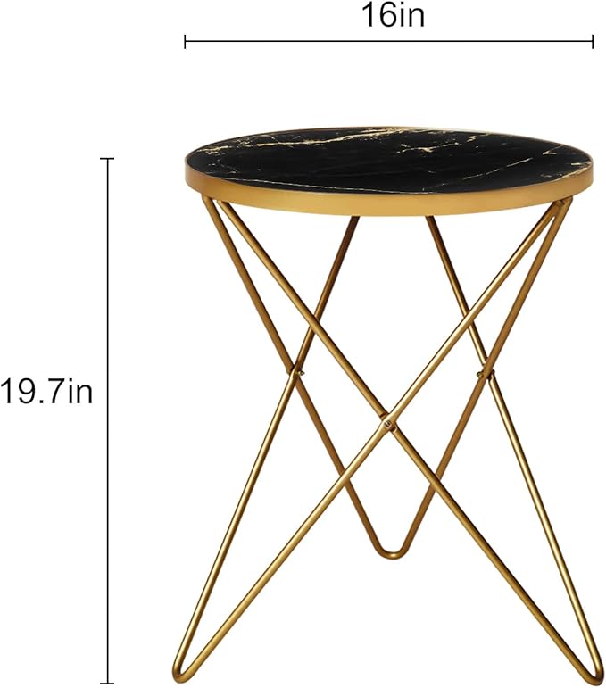 HLR Modern Round Side Table Set of 2, End Table