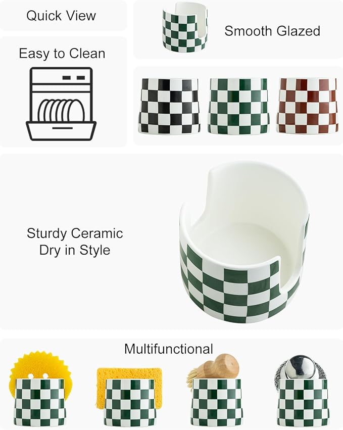 Ceramic Kitchen Sponge Holder, Dish Sponge Holder Suitable