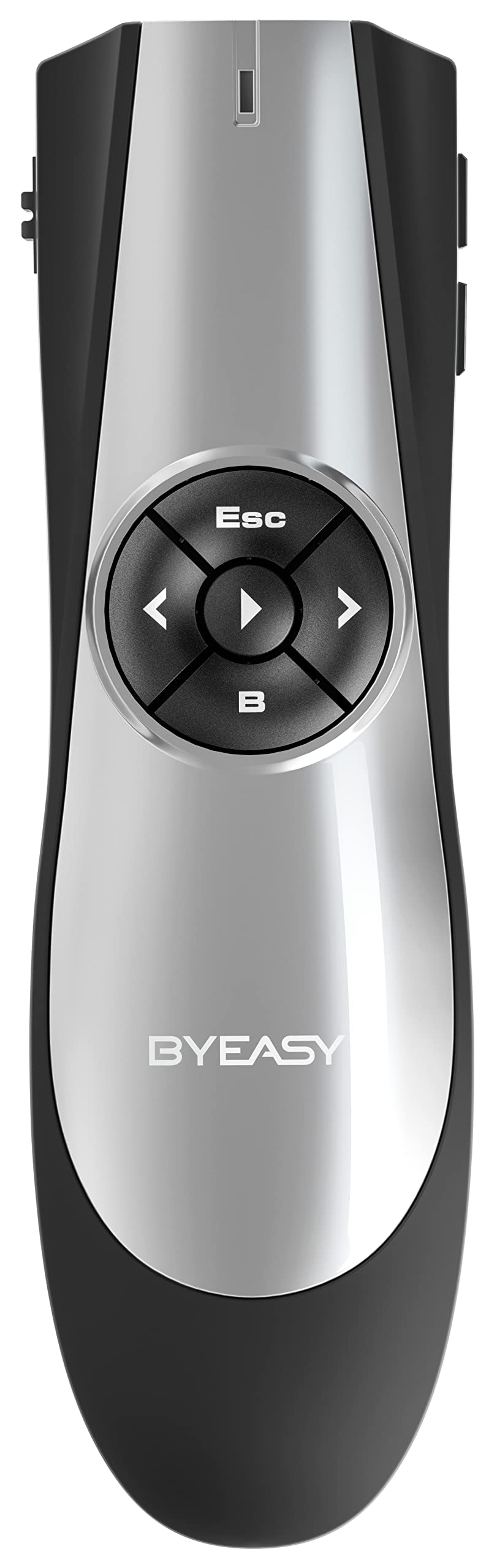 BYEASY Wireless Presenter,RF 2.4GHz Presentation Clicker Remote 100 FT, USB PowerPoint PPT Clicker, Volume Control for Google Slides- Black