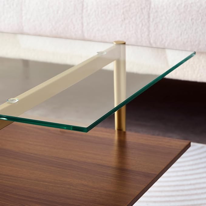LumFurn Rectangle Coffee Table, Mid-Century Modern Design, L41 W21 x H17