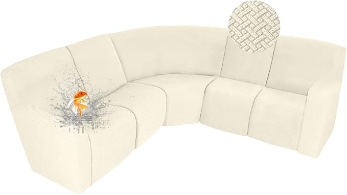 ALIECOM 100% Waterproof Recliner Sectional Couch Covers L Shape Stretch Corner