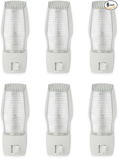 OSKOS 6 Pack Plug in Night Light with Manual On/Off Switch, 7W Incandescent Bulb Included, ETL Listed