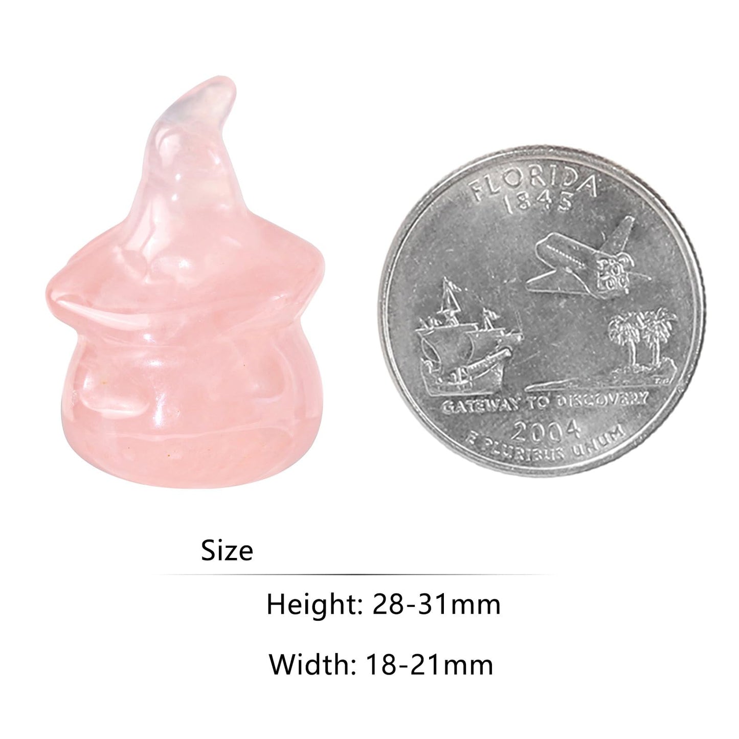Nupuyai Pack of 2 Carved Ghost Pocket Statue Pumpkin Head Crystal Ghost Sculpture Figurine Halloween Decor for Home Office Tabletop, Rose Quartz