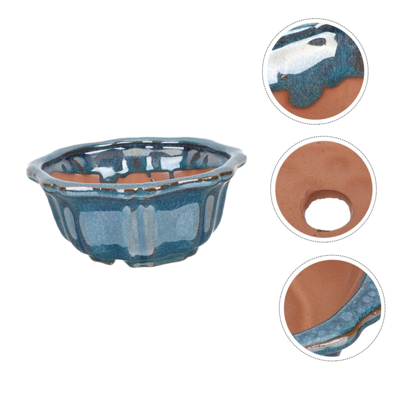 BCOATH Ceramic Succulent Pot Planter with Drainage Orchid Planting Container for Indoor and Outdoor Use for Succulent and Orchid Plants Durable Ceramic Design