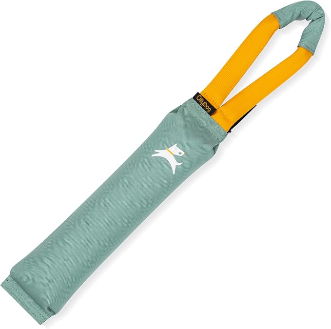 OllyDog Tugger | Dog Tug Toy for Tug of War & Training | Durable Bite Pillow | Eco-Friendly Recycled | Handle | Medium Large Dogs (Surf)