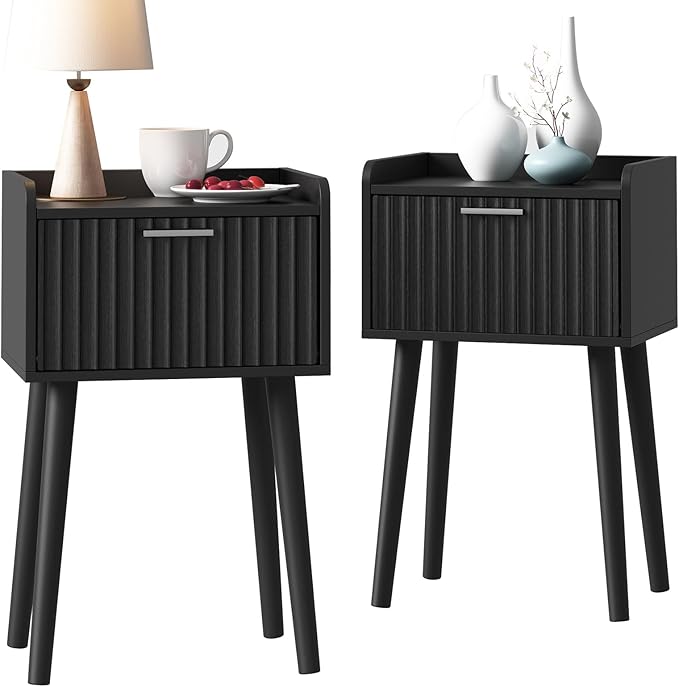 LAATOOREE Nightstand Set of 2, Small Bed Side Table
