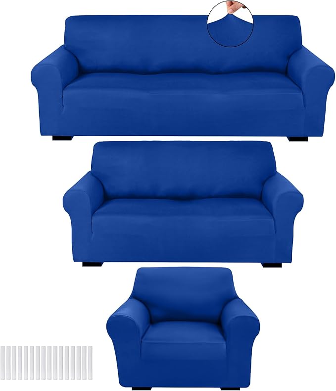 Peryiter 3 Pcs Couch and Loveseat Covers Set Sofa Cover