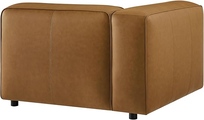 Modway Auren Vegan Leather Left Modular Armchair in Camel