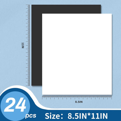 Magnet Sheets with Adhesive Backing,8.5" x 11"(Pack of 24),30 mil Thick Cuttable Flexible Magnetic Sheets for DIY Crafts,Photos,Letters and Stickers