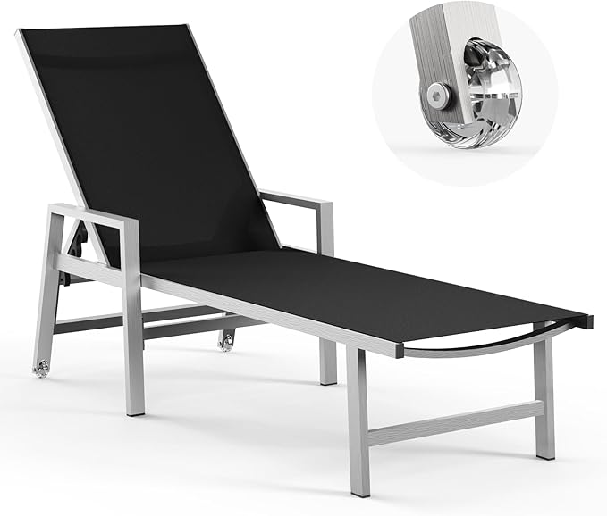 Vexwalx Patio Chaise Lounge Chair Outdoor