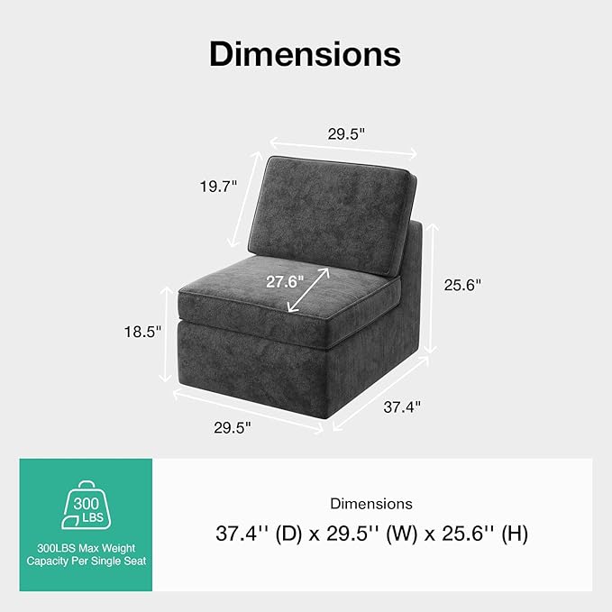 Novilla 108" Modular Sectional Sofa, Modular Sectional Couches