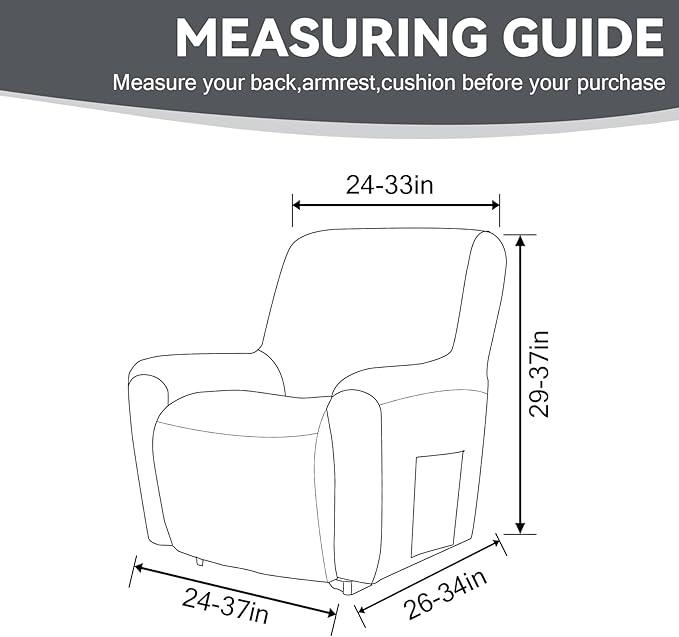Cupuamon Recliner Chair Covers, Lazy Boy Recliner Covers Stretch Reclining