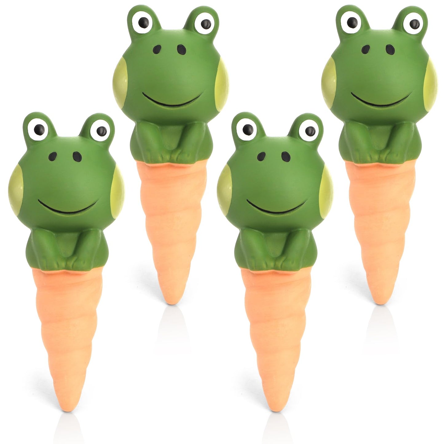 DEAYOU 4 Pack Terracotta Self Watering Spikes, Frog Shaped Plant Watering Stakes, Slow Release Automatic Watering Device Garden Waterer for Indoor and Outdoor Plants, Vacation Plants