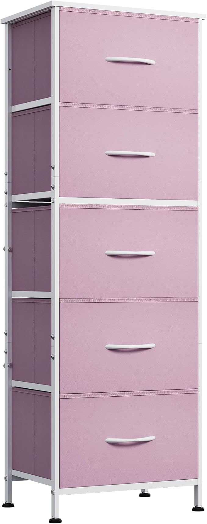 WLIVE Fabric Dresser for Bedroom, 5-Drawer Tall Dressers, Storage Organizer