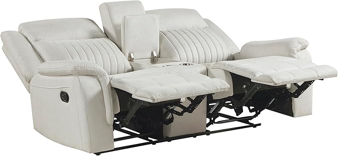 Lexicon Manual Double Reclining Loveseat, Polished Microfiber Manual Wall
