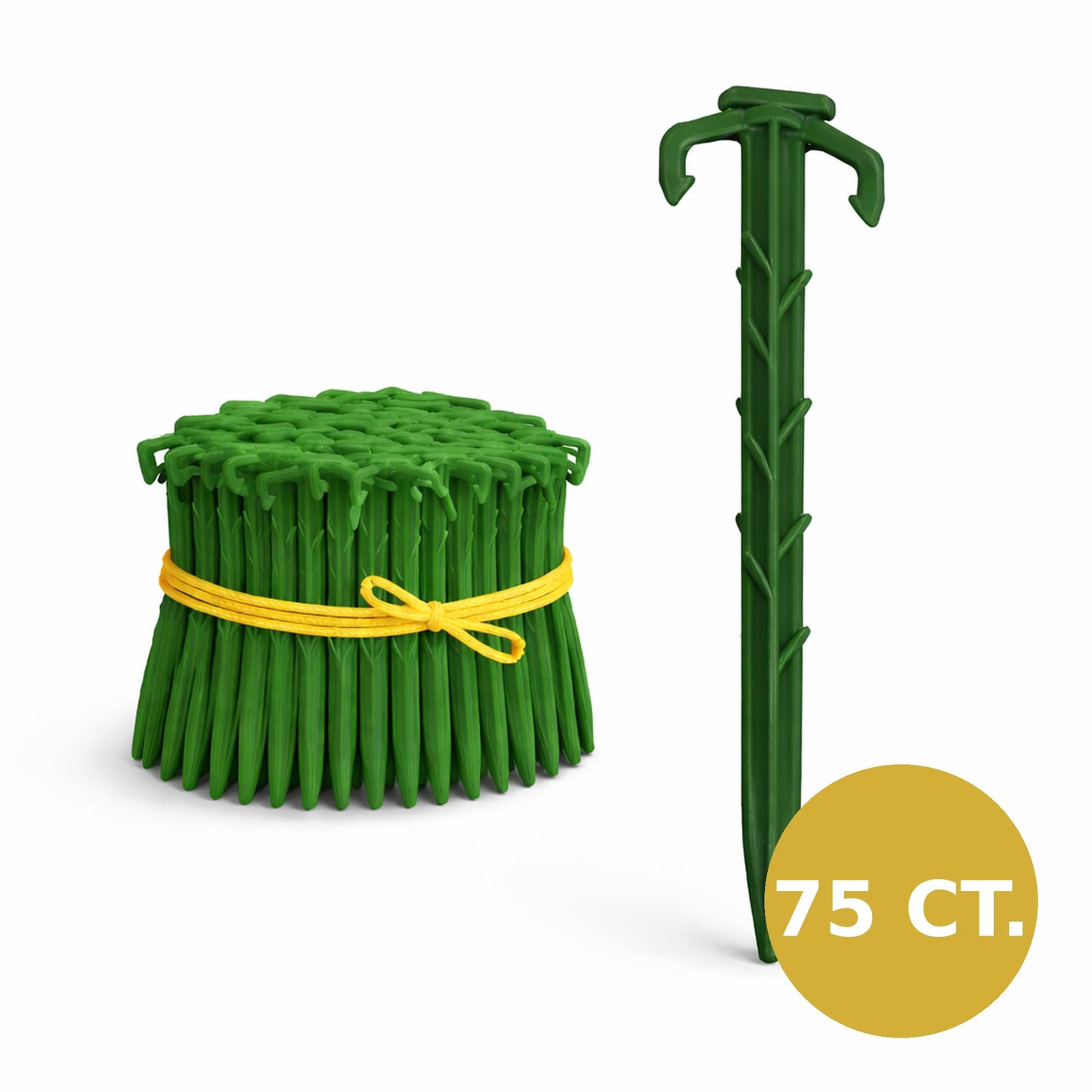 Heavy Duty Garden Stakes - Stronger Holding Power vs Metal Landscape Stakes - Made in USA - Biodegradable Over Time (No More Rusting Metal) (75, 6" EcoDuty Stakes)