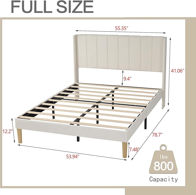 AGARTT Upholstered Platform Bed Frame Full Size