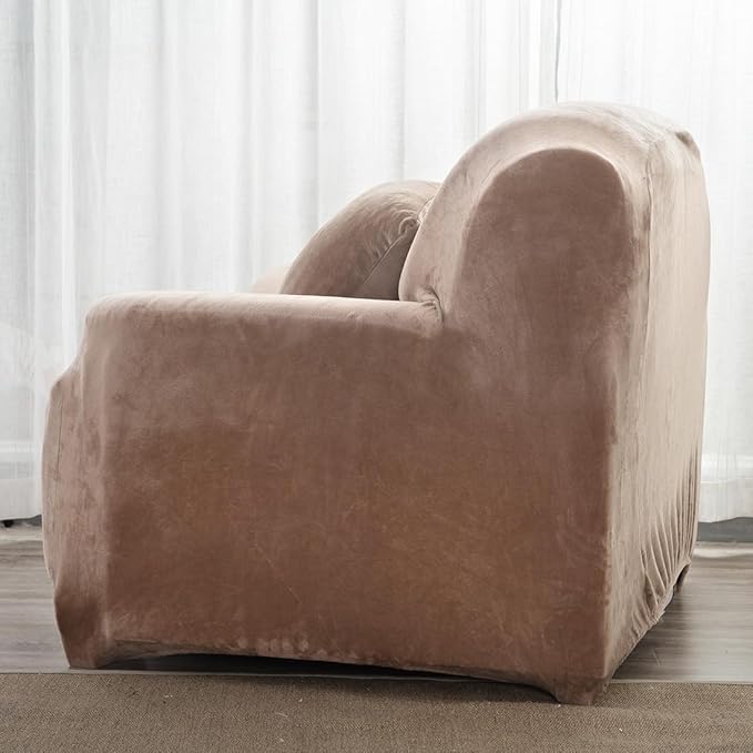 vctops 1-Piece Velvet Plush Stretch Chair Sofa Slipcover Soft Fuzzy Fluffy