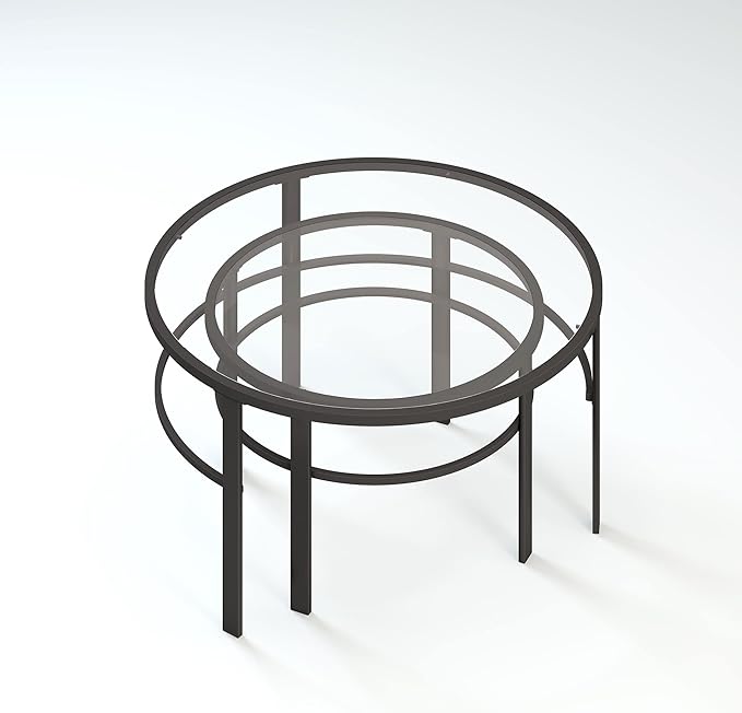 Henn&Hart Round Nested Coffee Table in Blackened Bronze, Coffee Table coffee