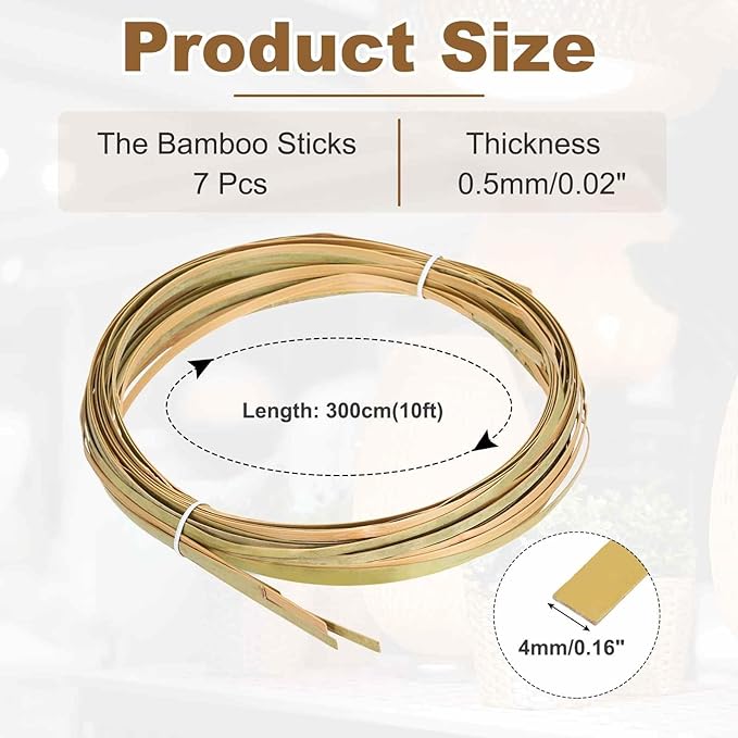 MECCANIXITY 7 Rolls Bamboo Strips