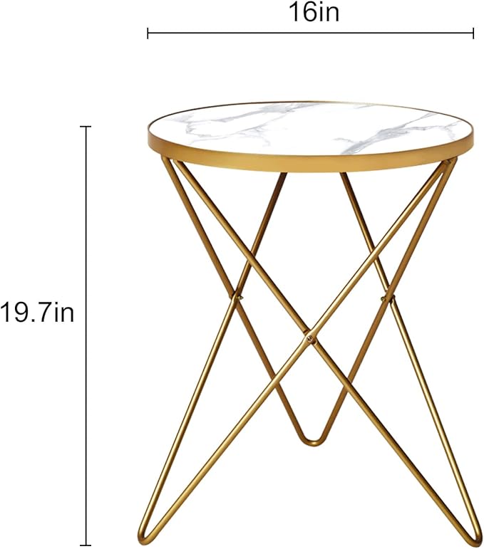 HLR Modern Round Side Table, End Table